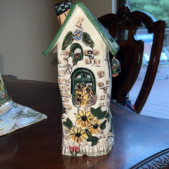 Blue Sky Pottery sculpture cottage figurine Castle candle holder - Picture 5 of 9